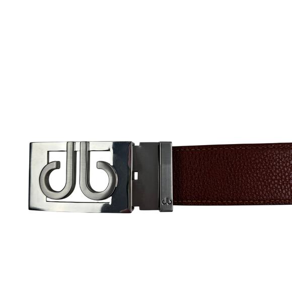Druh Cognac Pebbled Full Grain Leather Adjustable Golf Belt Silver Buckle Men's - Picture 2 of 9